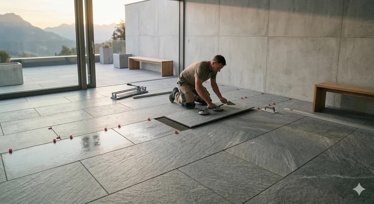 Platten- und Fliesenverlegung