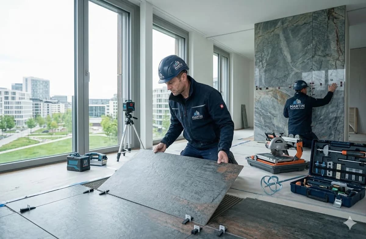 Platten- und Fliesenverlegung